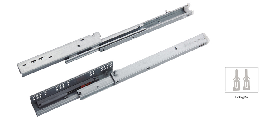 Full Extension Hydraulic Slide,Hidden Type,Bottom Mounted，with Locking PIN